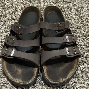 Birkenstock Dark Brown Triple Strap Sandals